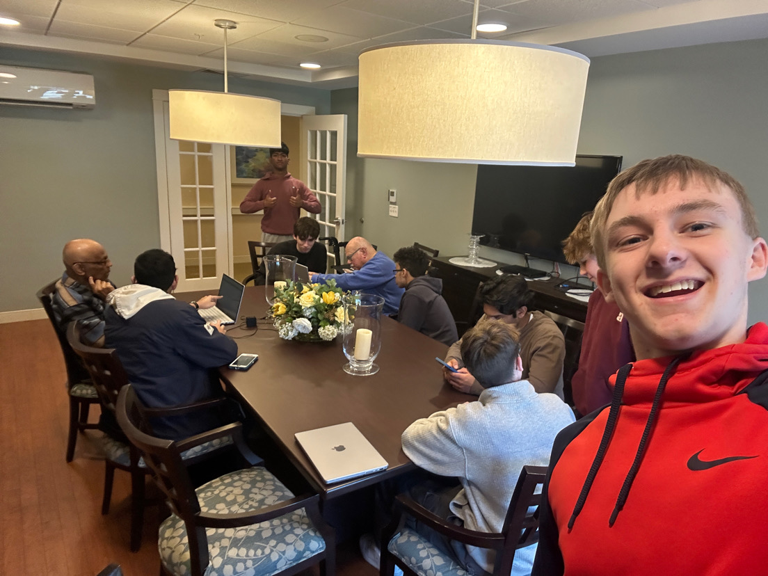 NASTP student volunteers at a senior center visit